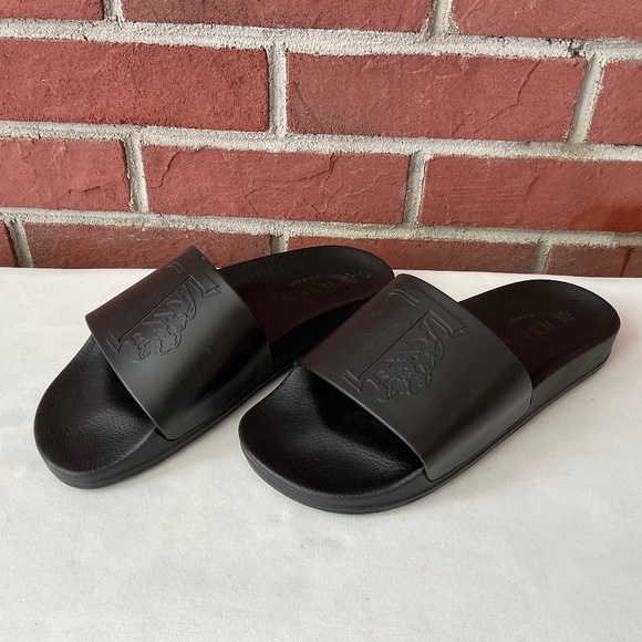 Tod’s Logo Embossed Rubber Fascia T Leone Black Rubber Men’s Sliders Size 8 main image 8